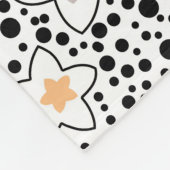 Couverture Polaire Pois noir et blanc rétro avec étoiles (Coin)