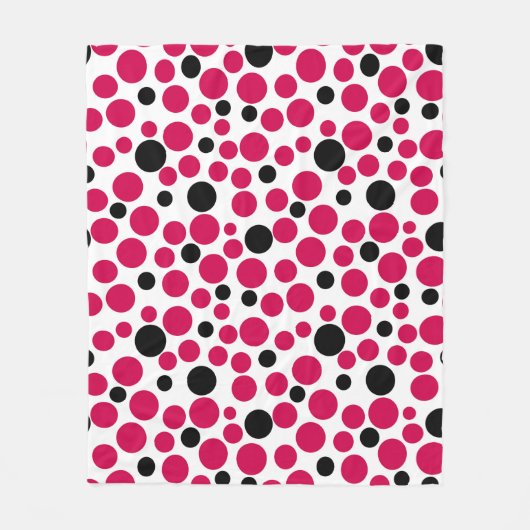 Couverture Polaire pois noir rouge rétro sur arrière - plan blanc (Devant)