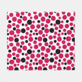 Couverture Polaire pois noir rouge rétro sur arrière - plan blanc (Devant (Horizontal))