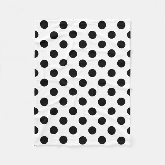 Couverture Polaire pois noirs en blanc (Devant)