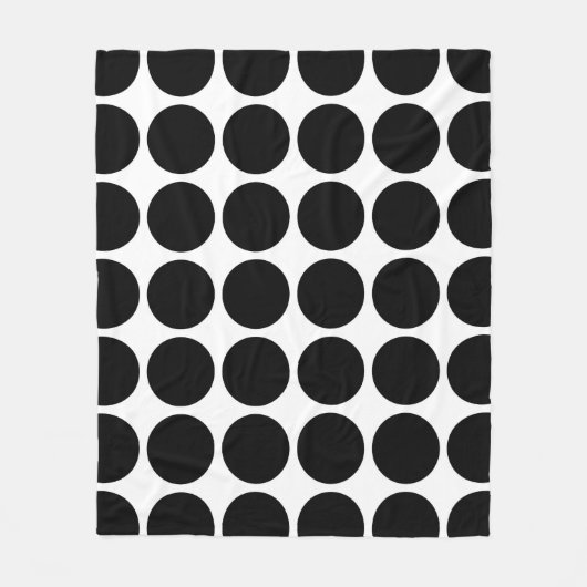 Couverture Polaire Pois noirs en blanc (Devant)