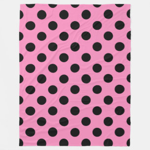 Couverture Polaire Pois noirs en rose