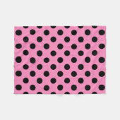 Couverture Polaire pois noirs en rose (Devant (Horizontal))