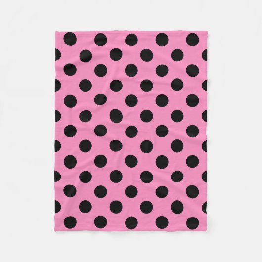 Couverture Polaire pois noirs en rose (Devant)
