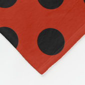 Couverture Polaire Pois noirs en rouge (Coin)