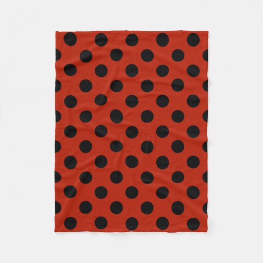 Couverture Polaire Pois noirs en rouge (Devant)