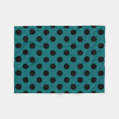 Couverture Polaire Pois noirs en turquoise (Devant (Horizontal))