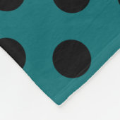 Couverture Polaire Pois noirs en turquoise (Coin)