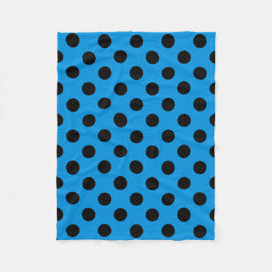 Couverture Polaire Pois noirs sur bleu ciel