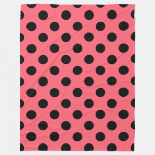 Couverture Polaire Pois noirs sur corail