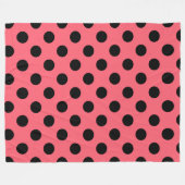 Couverture Polaire Pois noirs sur corail (Devant (Horizontal))