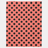 Couverture Polaire Pois noirs sur corail vivant (Devant)