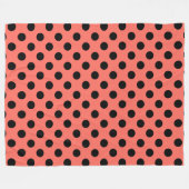 Couverture Polaire Pois noirs sur corail vivant (Devant (Horizontal))