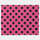 Couverture Polaire Pois noirs sur fuchsia (Devant (Horizontal))