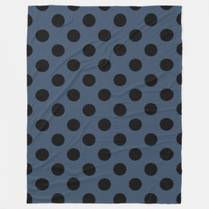 Couverture Polaire Pois noirs sur gris-bleu