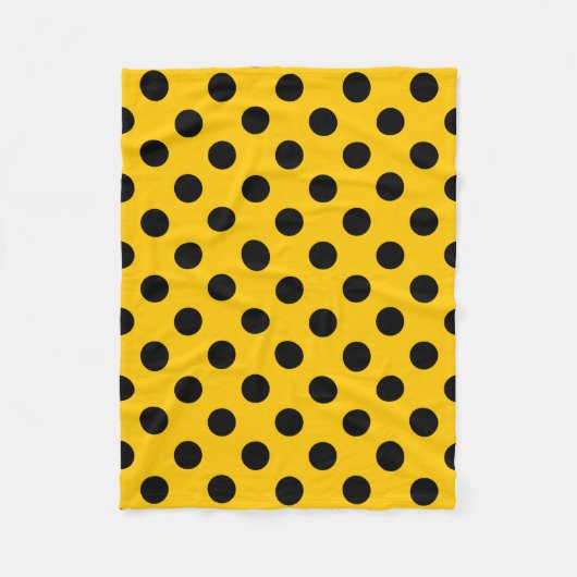 Couverture Polaire Pois noirs sur jaune (Devant)