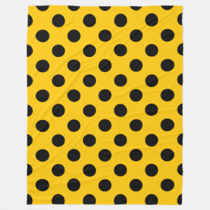 Couverture Polaire Pois noirs sur jaune