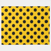 Couverture Polaire Pois noirs sur jaune (Devant (Horizontal))