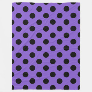 Couverture Polaire Pois noirs sur lavande