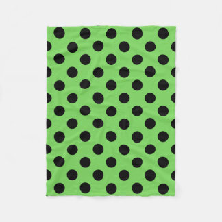Couverture Polaire pois noirs sur le vert citron