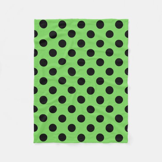Couverture Polaire pois noirs sur le vert citron (Devant)