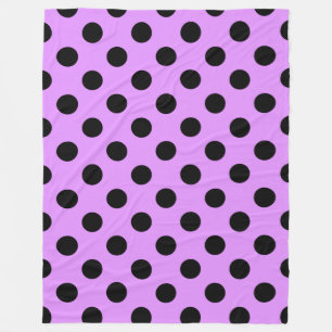 Couverture Polaire Pois noirs sur lilas
