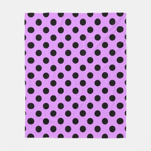 Couverture Polaire Pois noirs sur lilas (Devant)
