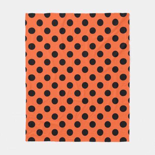 Couverture Polaire Pois noirs sur orange (Devant)
