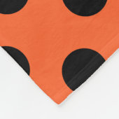 Couverture Polaire Pois noirs sur orange (Coin)