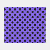 Couverture Polaire Pois noirs sur perwinkle (Devant (Horizontal))