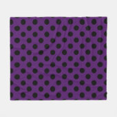 Couverture Polaire Pois noirs sur prune violette (Devant (Horizontal))