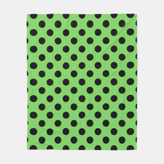 Couverture Polaire Pois noirs sur vert citron (Devant)