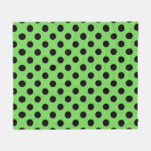 Couverture Polaire Pois noirs sur vert citron (Devant (Horizontal))