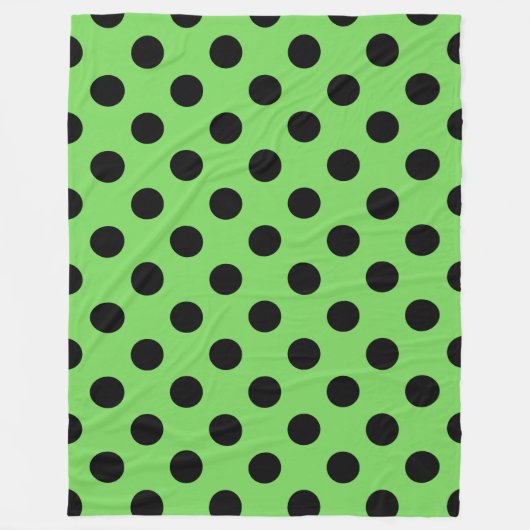 Couverture Polaire Pois noirs sur vert citron (Devant)