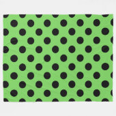 Couverture Polaire Pois noirs sur vert citron (Devant (Horizontal))