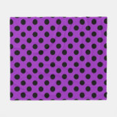 Couverture Polaire Pois noirs sur violet (Devant (Horizontal))