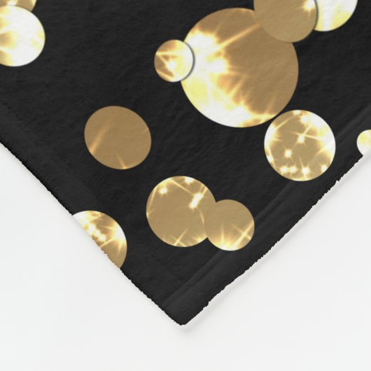 Couverture Polaire Pois or sur un arrière - plan noir. (Coin)