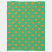 Couverture Polaire Pois orange sur vert (Devant)