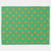 Couverture Polaire Pois orange sur vert (Devant (Horizontal))