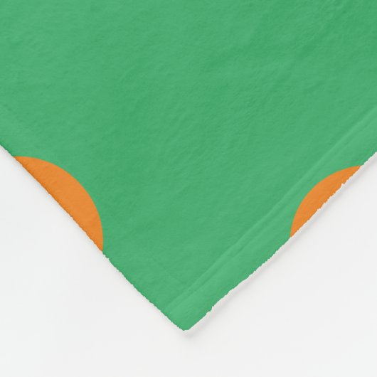Couverture Polaire Pois orange sur vert (Coin)