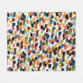 Couverture Polaire Pois : Peinture à main multicolore. (Devant (Horizontal))
