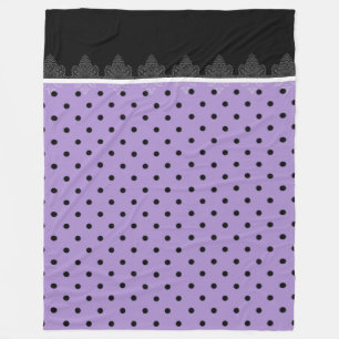 Couverture Polaire Pois pourpre et noir