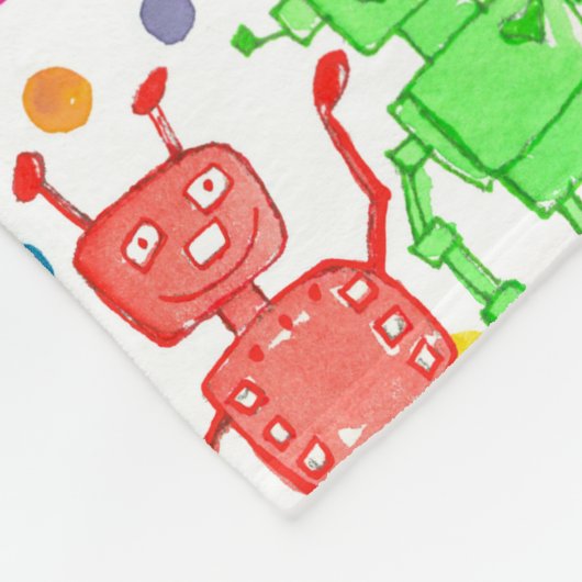 Couverture Polaire Pois Rainbow Robots (Coin)