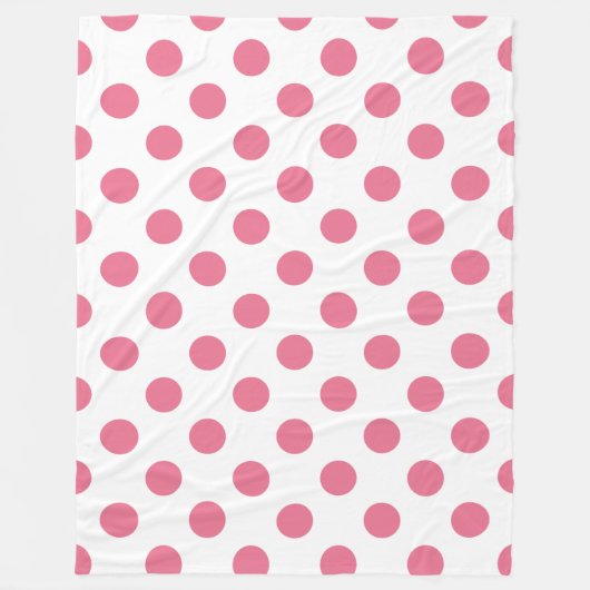 Couverture Polaire Pois rose et blanc (Devant)