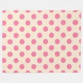 Couverture Polaire Pois roses à la crème (Devant (Horizontal))