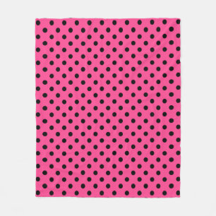 Couverture Polaire Pois roses et noirs