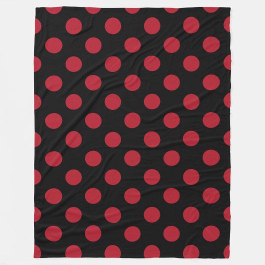 Couverture Polaire Pois rouge et noir (Devant)