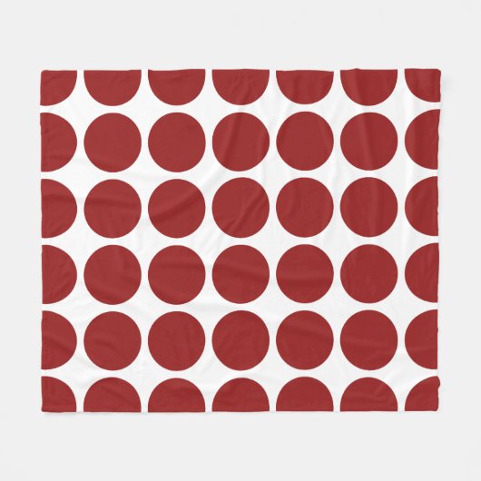 Couverture Polaire Pois rouges en blanc (Devant (Horizontal))