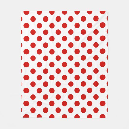 Couverture Polaire Pois rouges et blancs (Devant)