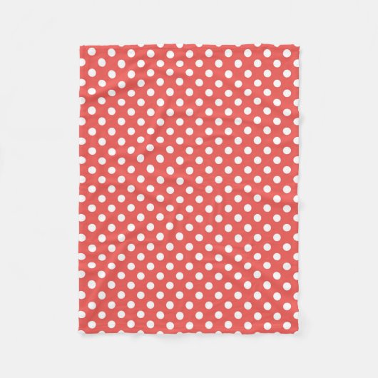 Couverture Polaire Pois rouges et blancs (Devant)